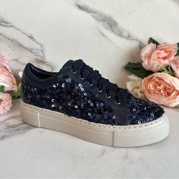 AGL Mollie Bling Sequin Embellished Platform Sneaker In Night Size 8 NEW - Picture 4 of 17
